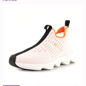 Hermes Women's Sneakers in White and Orange